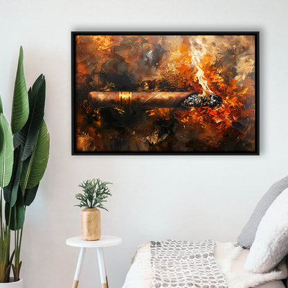 Cigar Art Vintage Style, Framed Canvas Painting, Framed Canvas Prints Wall Art Decor