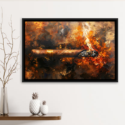 Cigar Art Vintage Style, Framed Canvas Painting, Framed Canvas Prints Wall Art Decor
