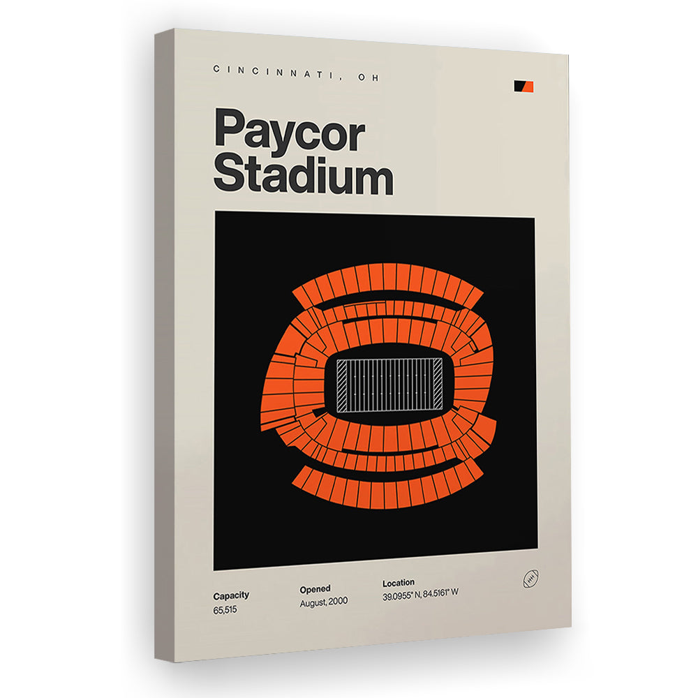 Cincinnati Bengals Stadium Print, Paycor Stadium Print, Fan Gifts, Sport Art, Canvas Print Wall Art