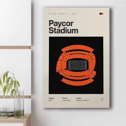Cincinnati Bengals Stadium Print, Paycor Stadium Print, Fan Gifts, Sport Art, Canvas Print Wall Art