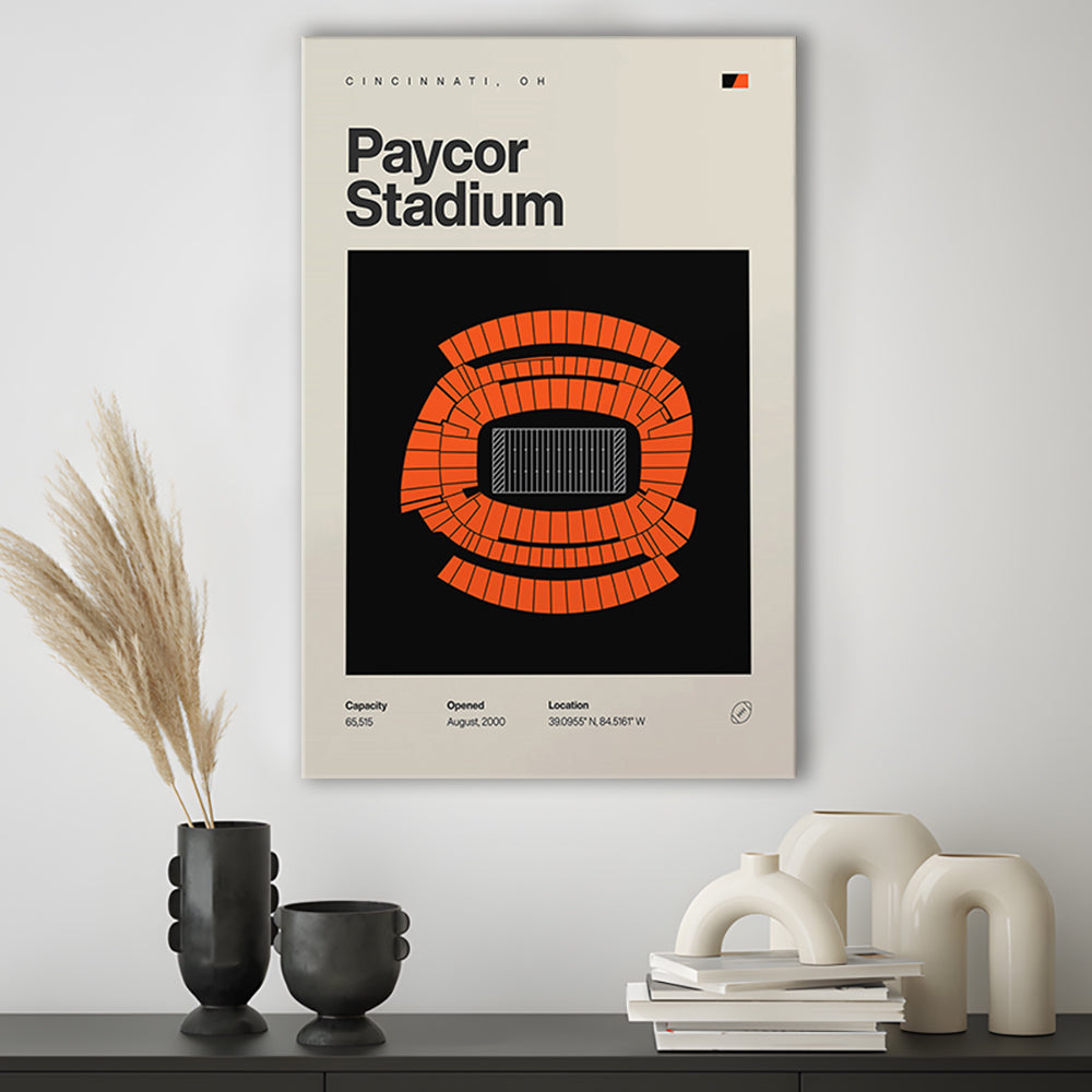 Cincinnati Bengals Stadium Print, Paycor Stadium Print, Fan Gifts, Sport Art, Canvas Print Wall Art