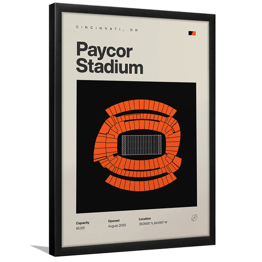Cincinnati Bengals Stadium Print, Paycor Stadium Print, Gifts for him, Sport Art, Framed Art Print Wall Decor