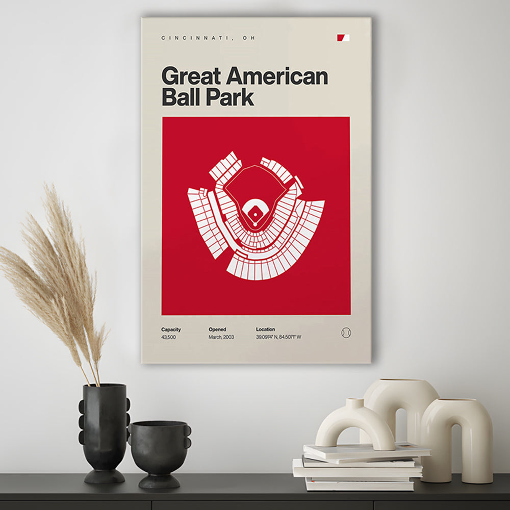 Cincinnati Reds Stadium Print, Great American Ball Park Print, Fan Gifts, Sport Art, Canvas Print Wall Art