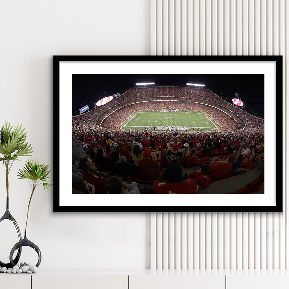 Cinco De Septiembre Stadium, Stadium Canvas, Sport Art, Gift for him, White Border Framed Art Print Wall Decor