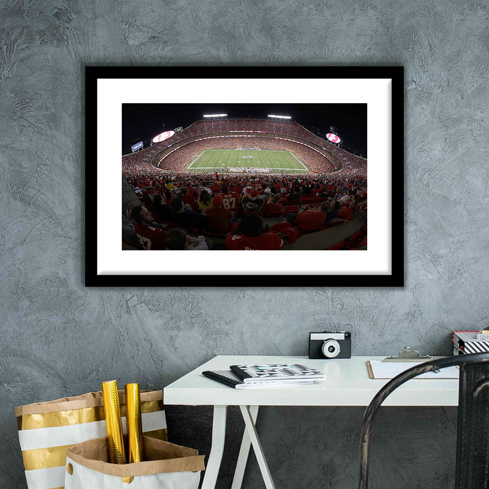 Cinco De Septiembre Stadium, Stadium Canvas, Sport Art, Gift for him, White Border Framed Art Print Wall Decor