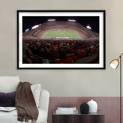 Cinco De Septiembre Stadium, Stadium Canvas, Sport Art, Gift for him, White Border Framed Art Print Wall Decor