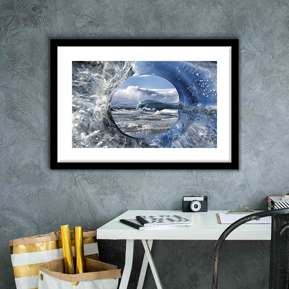 Circle Of Life Large Stretched Floating Frame Wall Art Print, Framed Art Print White Border