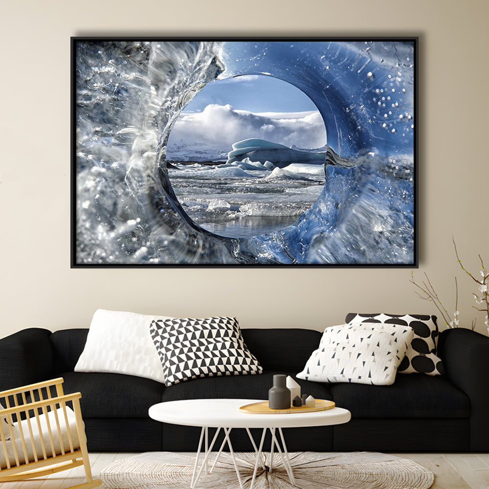 Circle Of Life Large Stretched Canvas Floating Frame Wall Art Print, Framed Cavas Print, Floating Frame
