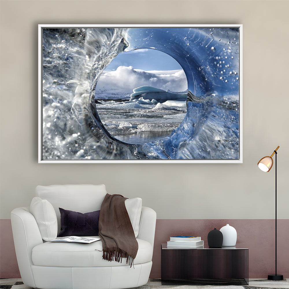 Circle Of Life Large Stretched Canvas Floating Frame Wall Art Print, Framed Cavas Print, Floating Frame