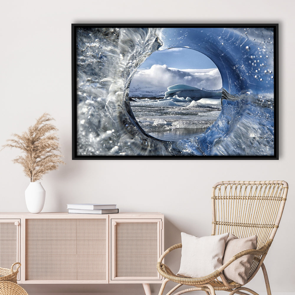 Circle Of Life Large Stretched Canvas Floating Frame Wall Art Print, Framed Cavas Print, Floating Frame