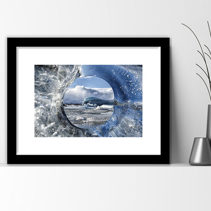 Circle Of Life Large Stretched Floating Frame Wall Art Print, Framed Art Print White Border