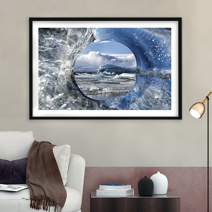 Circle Of Life Large Stretched Floating Frame Wall Art Print, Framed Art Print White Border