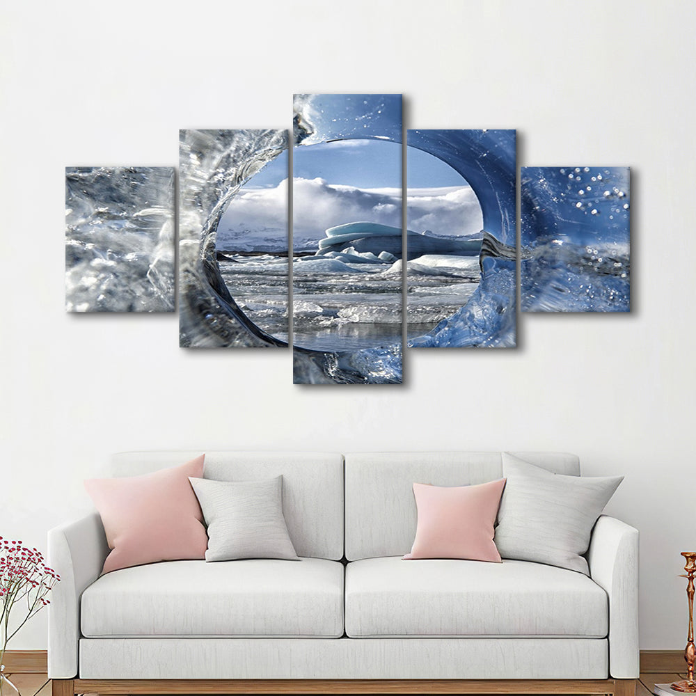 Circle Of Life Large Stretched Canvas Floating Frame Wall Art Print, 5 Piece Large Cavas Print Wall Art
