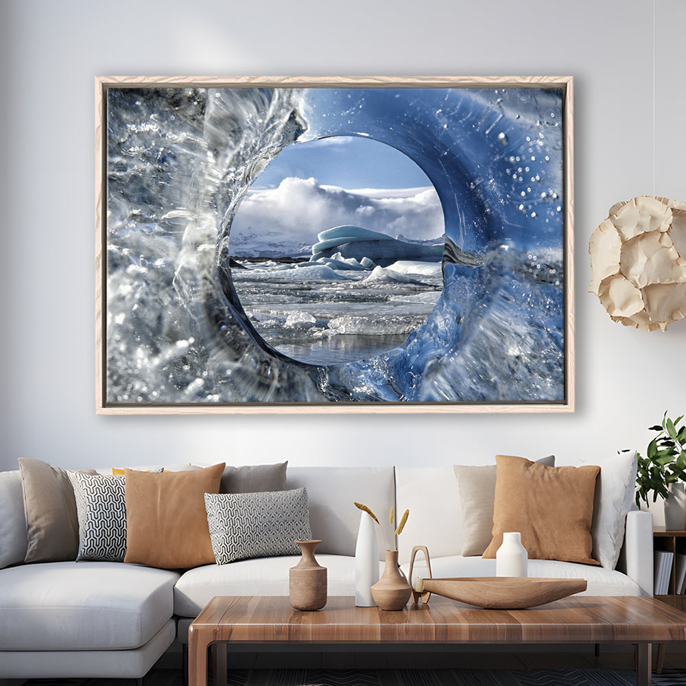 Circle Of Life Large Stretched Canvas Floating Frame Wall Art Print, Framed Cavas Print, Floating Frame