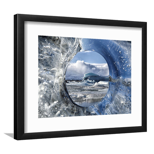Circle Of Life Large Stretched Floating Frame Wall Art Print, Framed Art Print White Border