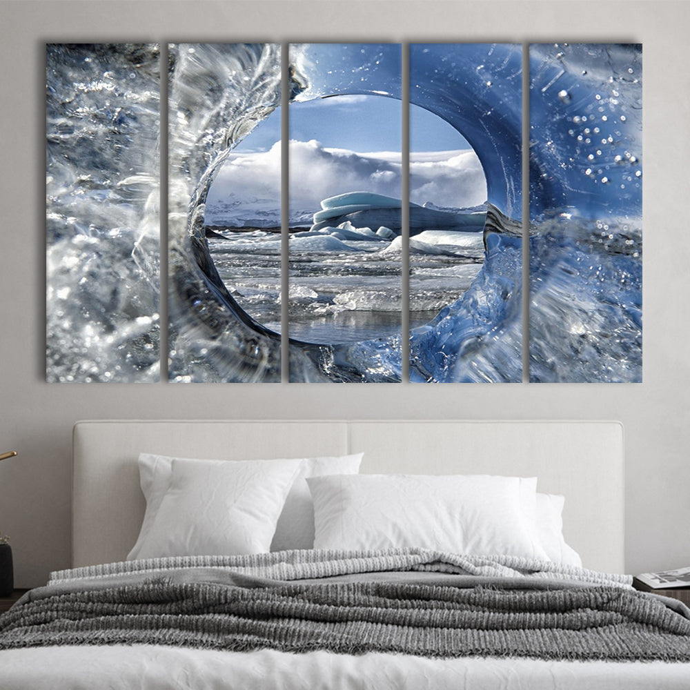 Circle Of Life Large Stretched Canvas Floating Frame Wall Art Print, 5 Piece B Extra Large Cavas Print Wall Art Decor