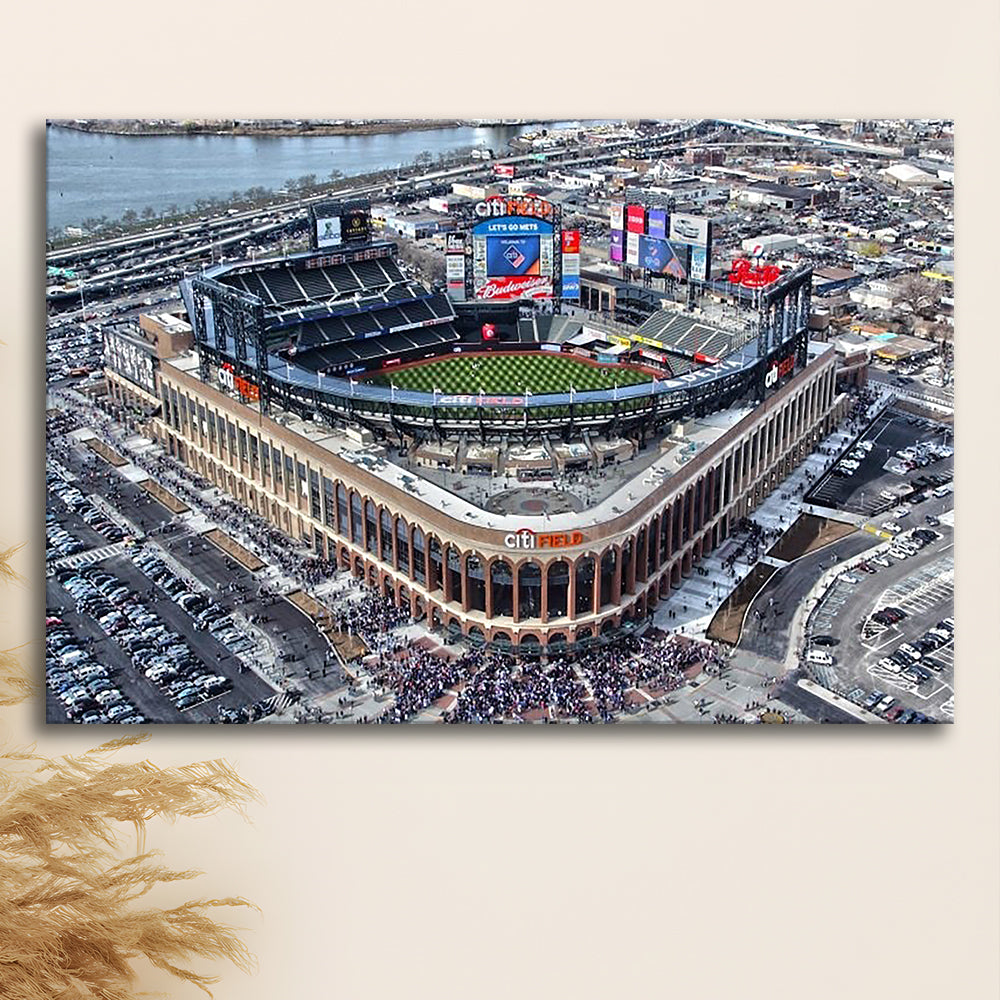 Citi Field Aerial View, Stadium Canvas, Sport Art, Gift for him, Man Cave Decor, Art Print, Canvas Print Wall Art
