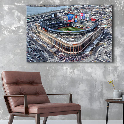 Citi Field Aerial View, Stadium Canvas, Sport Art, Gift for him, Man Cave Decor, Art Print, Canvas Print Wall Art