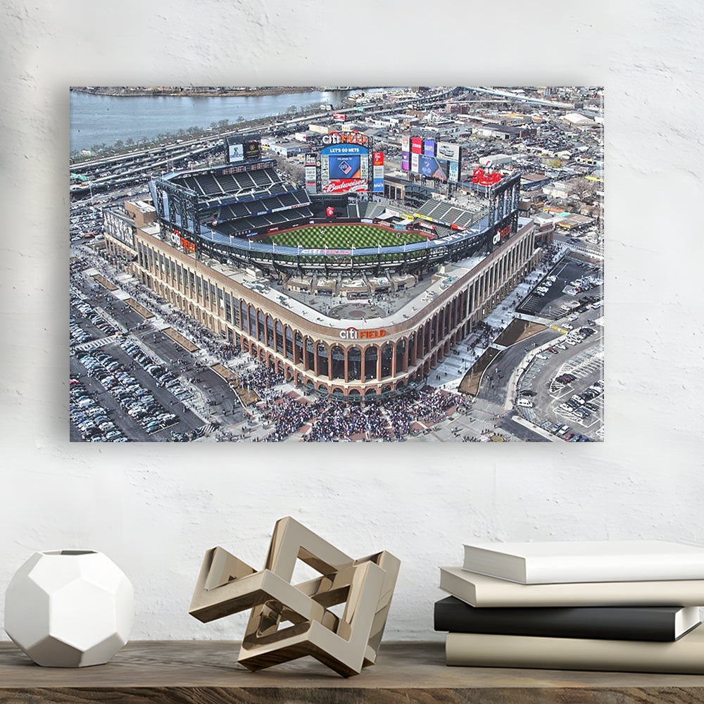 Citi Field Aerial View, Stadium Canvas, Sport Art, Gift for him, Man Cave Decor, Art Print, Canvas Print Wall Art