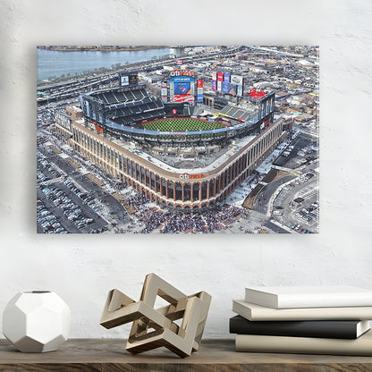 Citi Field Aerial View, Stadium Canvas, Sport Art, Gift for him, Man Cave Decor, Art Print, Canvas Print Wall Art