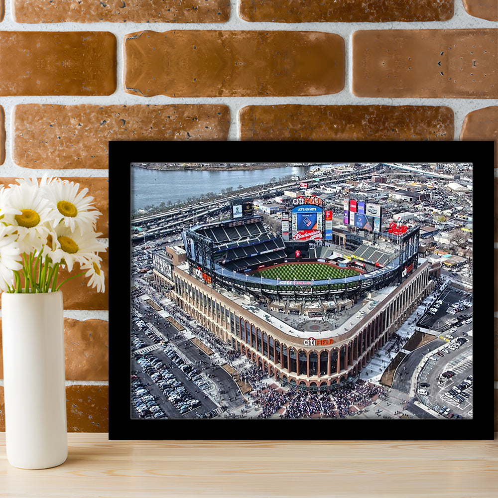 Citi Field Aerial View, Stadium Canvas, Sport Art, Gift for him, Framed Art Print Wall Decor, Picture Framed