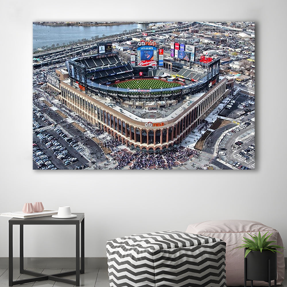 Citi Field Aerial View, Stadium Canvas, Sport Art, Gift for him, Man Cave Decor, Art Print, Canvas Print Wall Art