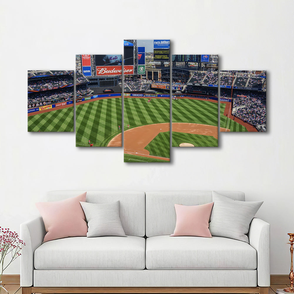 Citi Field Center, Stadium Canvas, Sport Art, Gift for him, 5 Panel, Large Canvas, Canvas Print Wall Art