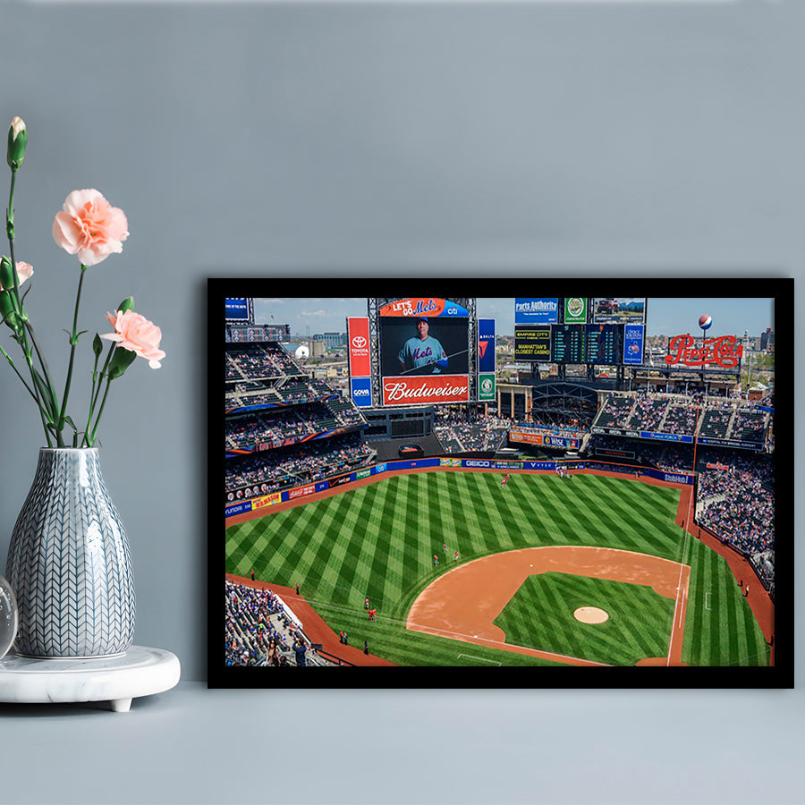 Citi Field Center, Stadium Canvas, Sport Art, Gift for him, Framed Art Print Wall Decor, Picture Framed
