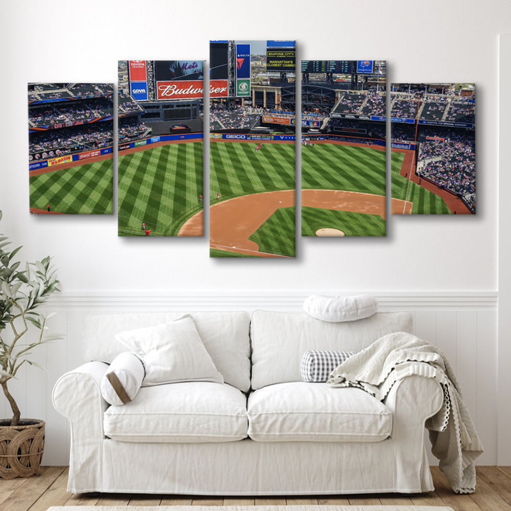Citi Field Center, Stadium Canvas, Sport Art, Gift for him, 5 Panel, Large Canvas, Canvas Print Wall Art