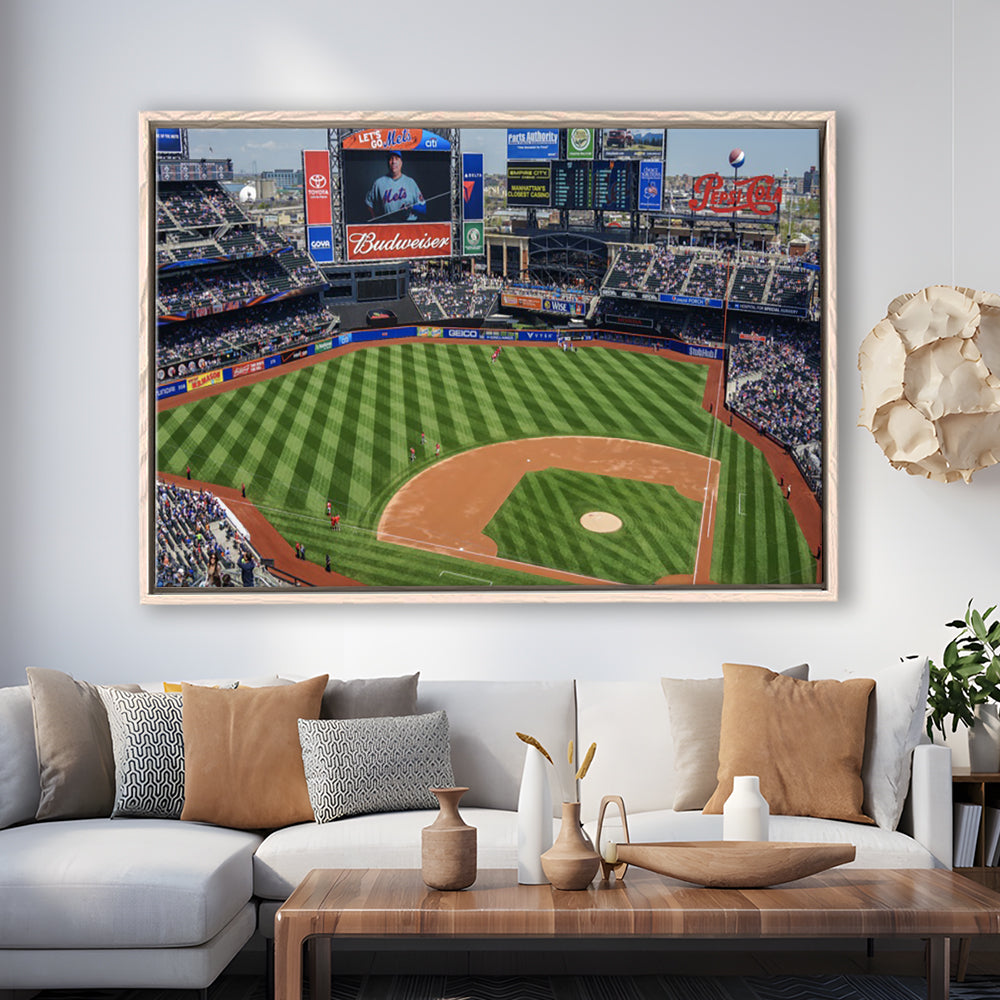 Citi Field Center, Stadium Canvas, Sport Art, Framed Canvas Print Wall Art, Floating Frame