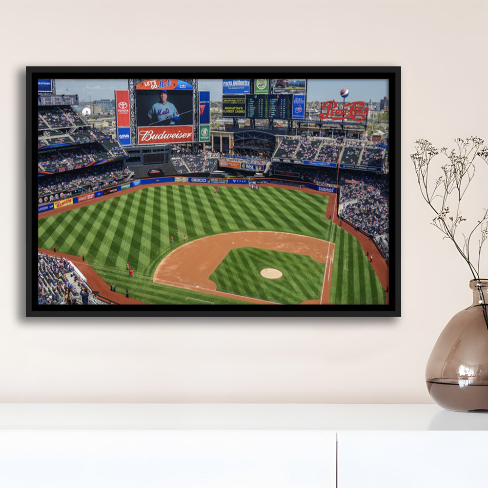 Citi Field Center, Stadium Canvas, Sport Art, Framed Canvas Print Wall Art, Floating Frame