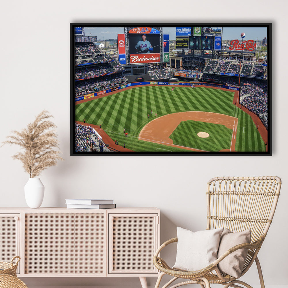 Citi Field Center, Stadium Canvas, Sport Art, Framed Canvas Print Wall Art, Floating Frame