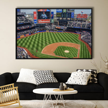 Citi Field Center, Stadium Canvas, Sport Art, Framed Canvas Print Wall Art, Floating Frame