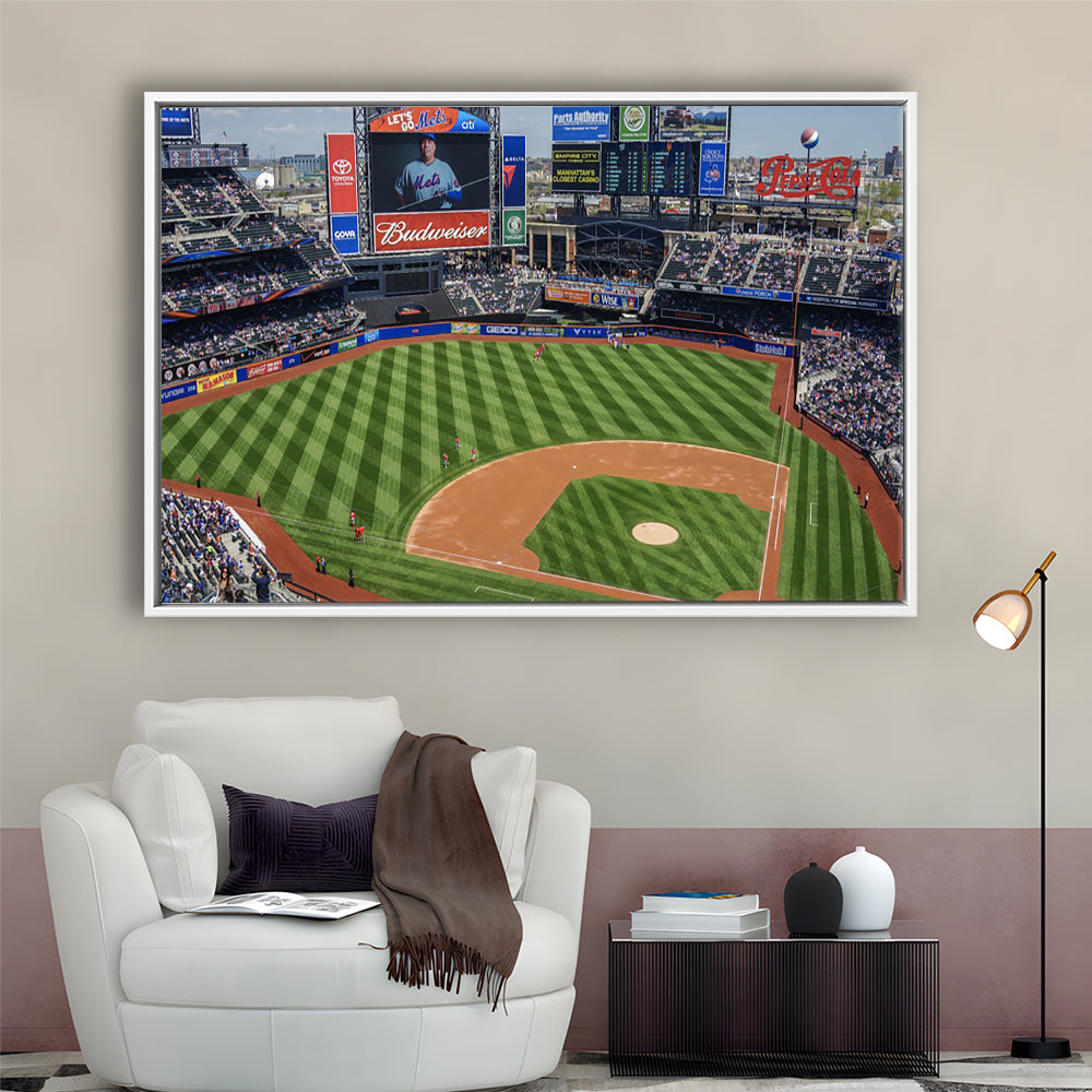 Citi Field Center, Stadium Canvas, Sport Art, Framed Canvas Print Wall Art, Floating Frame