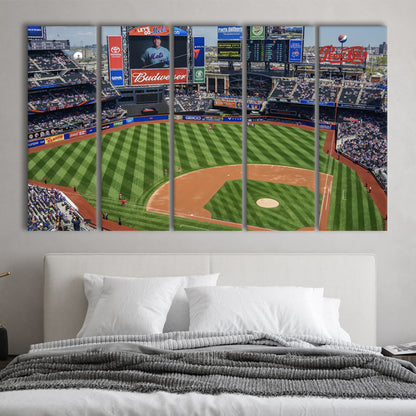 Citi Field Center, Stadium Canvas, Sport Art, 5 Panel B, Extra Large Canvas, Canvas Print Wall Art