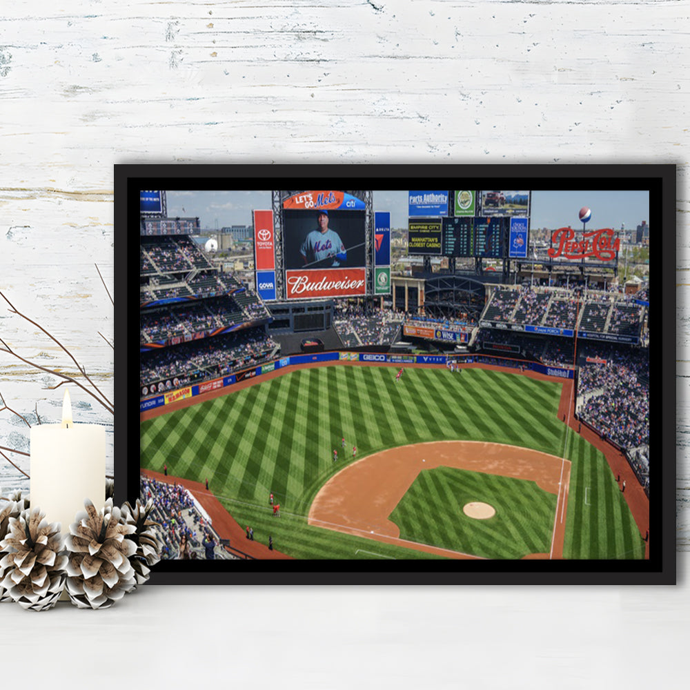 Citi Field Center, Stadium Canvas, Sport Art, Framed Canvas Print Wall Art, Floating Frame