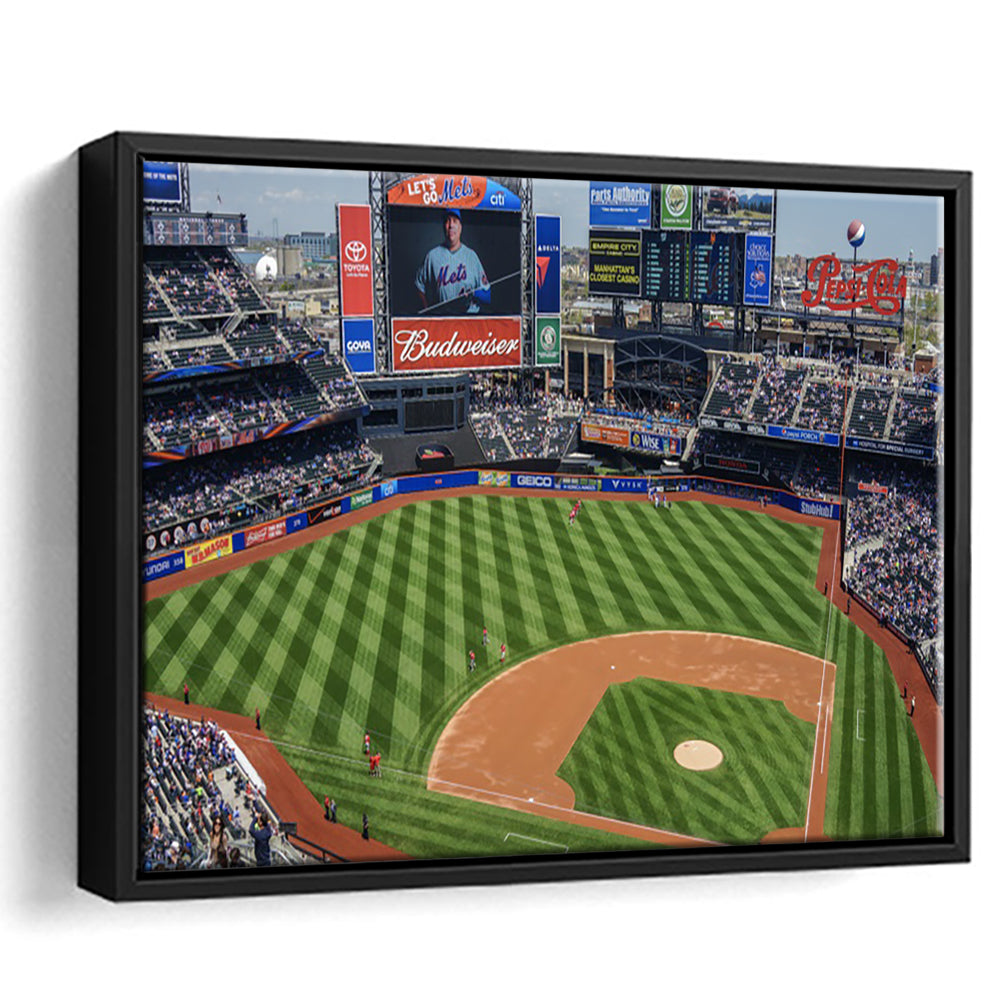 Citi Field Center, Stadium Canvas, Sport Art, Framed Canvas Print Wall Art, Floating Frame
