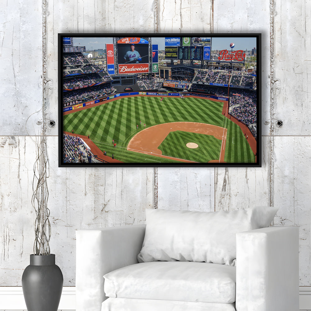 Citi Field Center, Stadium Canvas, Sport Art, Framed Canvas Print Wall Art, Floating Frame