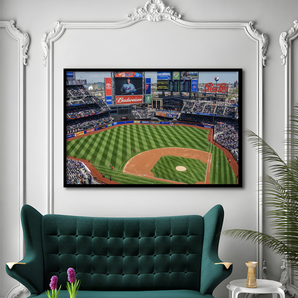 Citi Field Center, Stadium Canvas, Sport Art, Gift for him, Framed Art Print Wall Decor, Picture Framed
