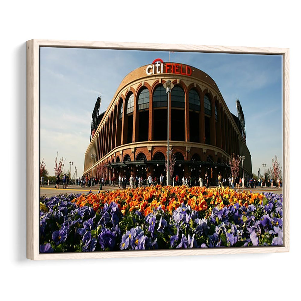 Citi Field Outside View, Stadium Canvas, Sport Art, Framed Canvas Print Wall Art, Floating Frame