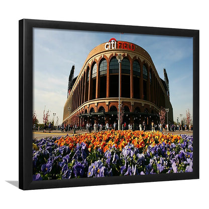 Citi Field Outside View, Stadium Canvas, Sport Art, Gift for him, Framed Art Print Wall Decor, Picture Framed