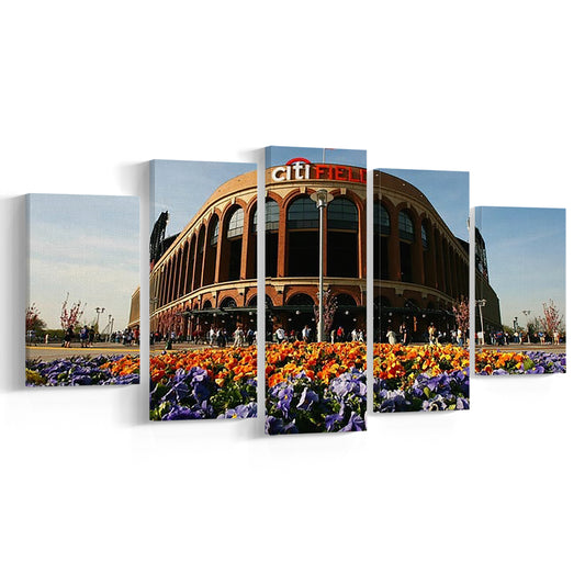 Citi Field Outside View, Stadium Canvas, Sport Art, Gift for him, 5 Panel, Large Canvas, Canvas Print Wall Art