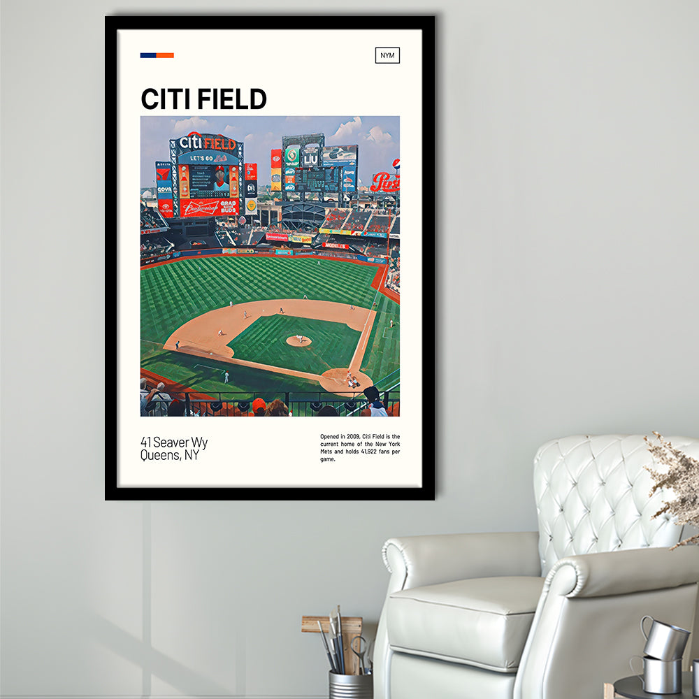 Citi Field Print, New York Mets Stadium Art, Gifts for him, Sport Art, Framed Art Print Wall Decor