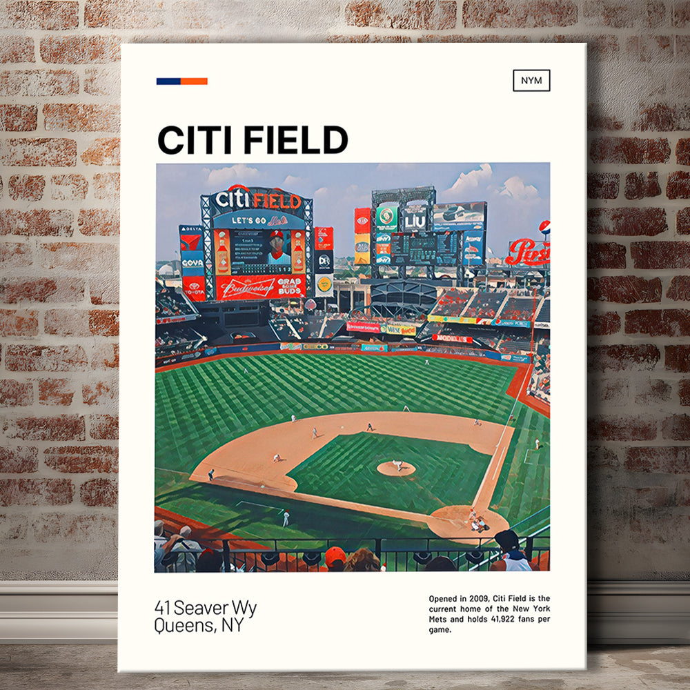 Citi Field Print, New York Mets Stadium Canvas Art, Fan Gifts, Sport Art, Canvas Print Wall Art