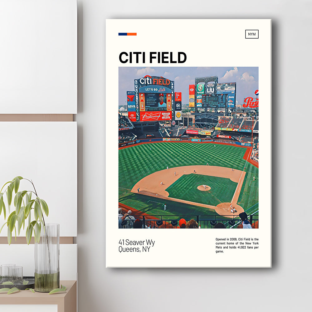 Citi Field Print, New York Mets Stadium Canvas Art, Fan Gifts, Sport Art, Canvas Print Wall Art