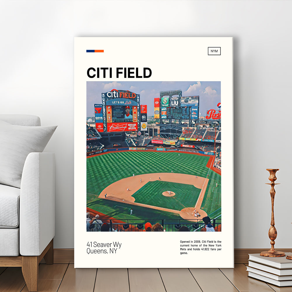 Citi Field Print, New York Mets Stadium Canvas Art, Fan Gifts, Sport Art, Canvas Print Wall Art