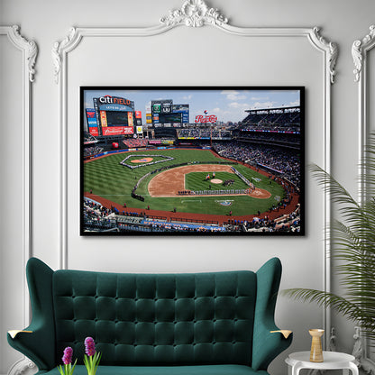 Citi Field Stadium Opening Day, Stadium Canvas, Sport Art, Gift for him, Framed Art Print Wall Decor, Picture Framed