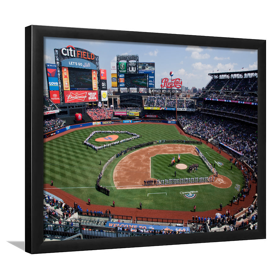 Citi Field Stadium Opening Day, Stadium Canvas, Sport Art, Gift for him, Framed Art Print Wall Decor, Picture Framed