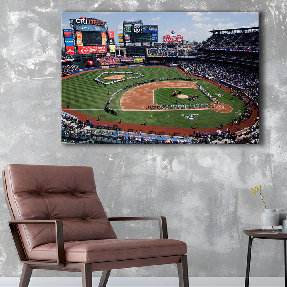 Citi Field Stadium Opening Day, Stadium Canvas, Sport Art, Gift for him, Man Cave Decor, Art Print, Canvas Print Wall Art