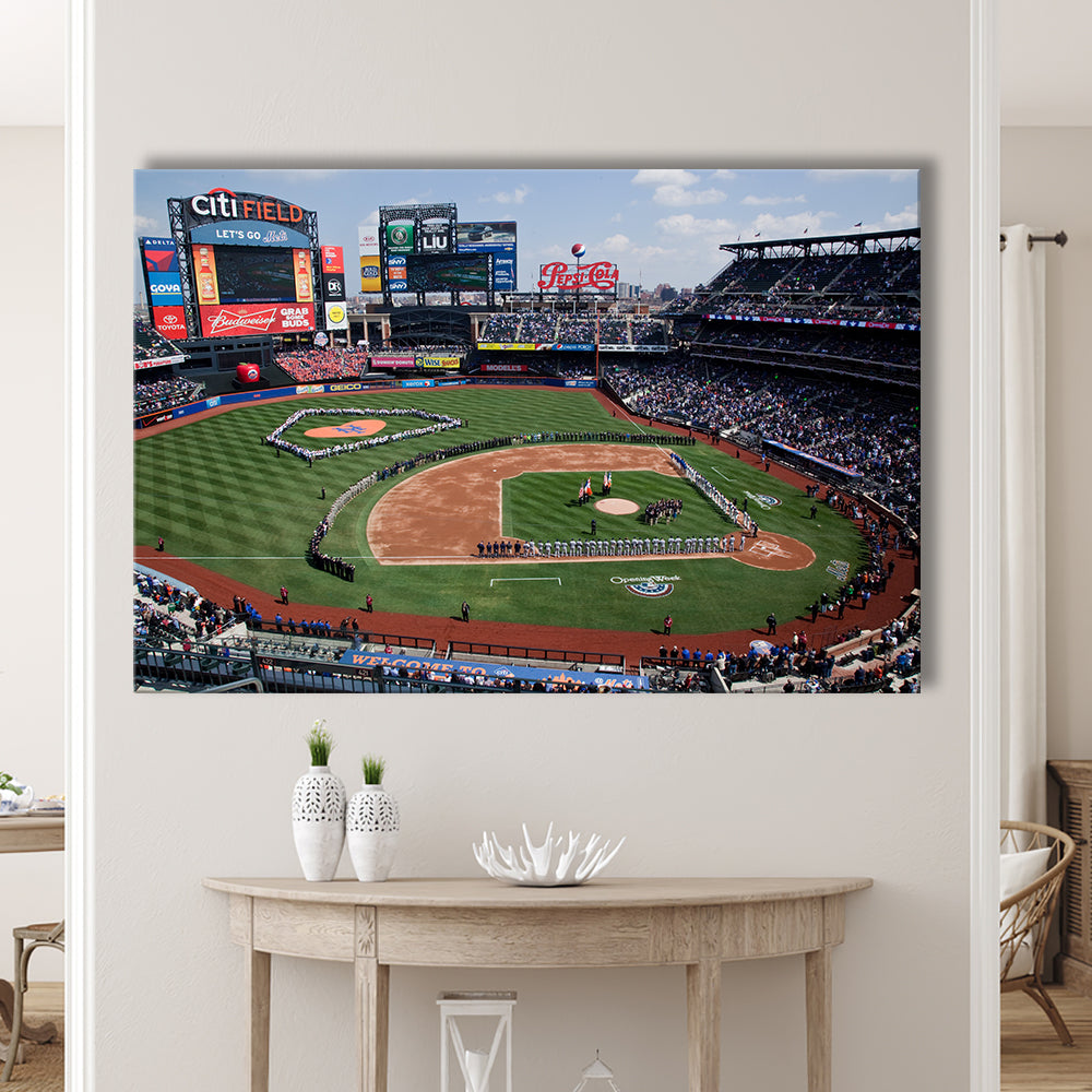 Citi Field Stadium Opening Day, Stadium Canvas, Sport Art, Gift for him, Man Cave Decor, Art Print, Canvas Print Wall Art